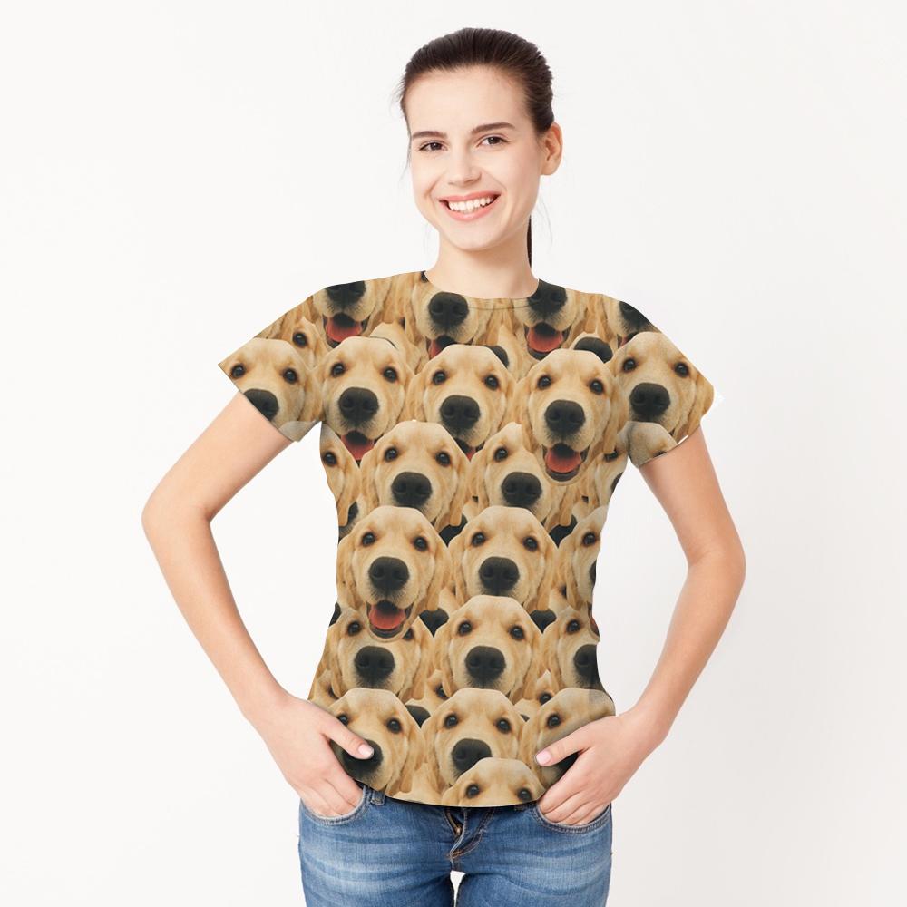 Custom Face All Over Print T-shirt Mash Dog Face