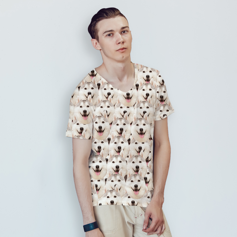 Custom Face All Over Print T-shirt Mash Dog Face