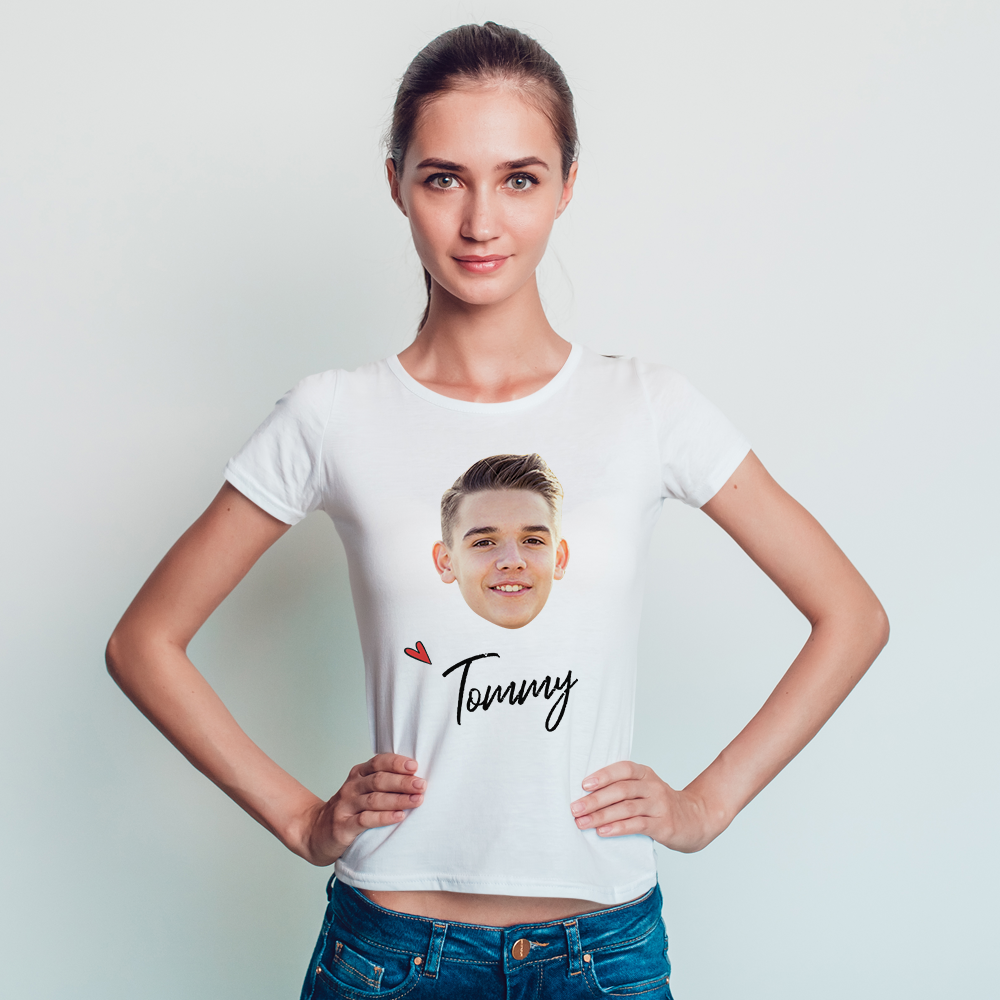 Custom Photo Name Woman T-shirt For Wedding Bridesmaids