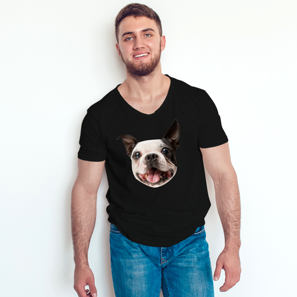 Custom My Face T-shirt Funny Dog Pet Tee