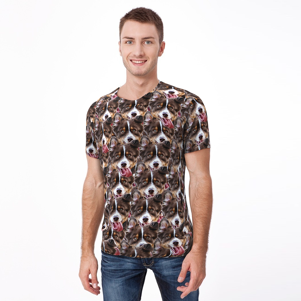 Custom Face All Over Print T-shirt Mash Dog Face