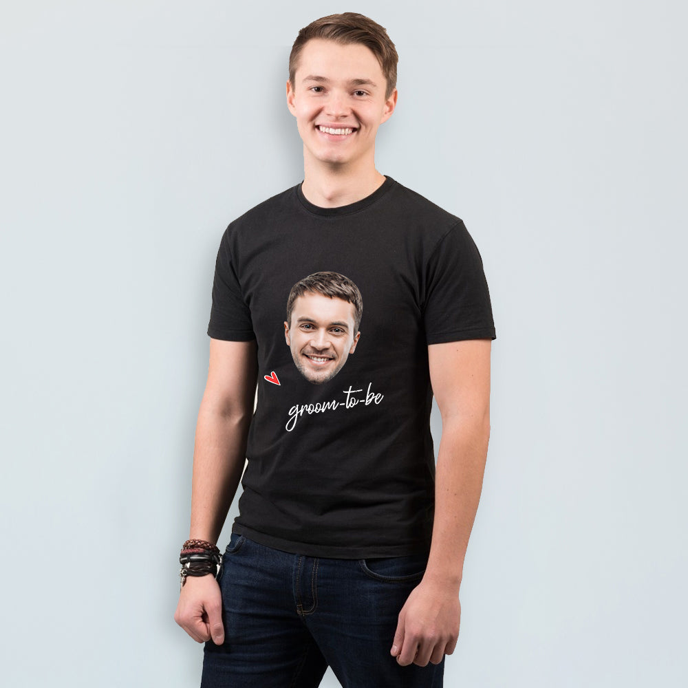 Custom Photo Name Man T-shirt For Wedding Best Man