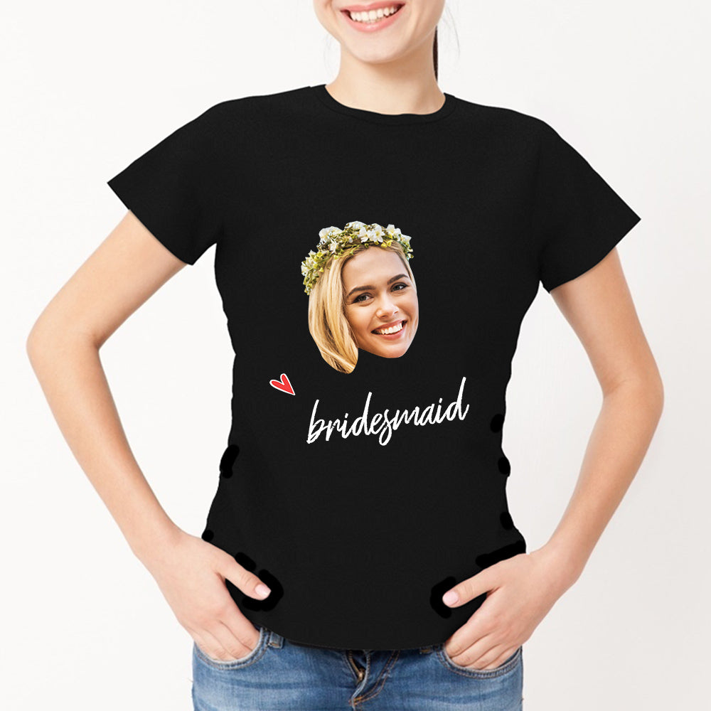 Custom Photo Name Woman T-shirt