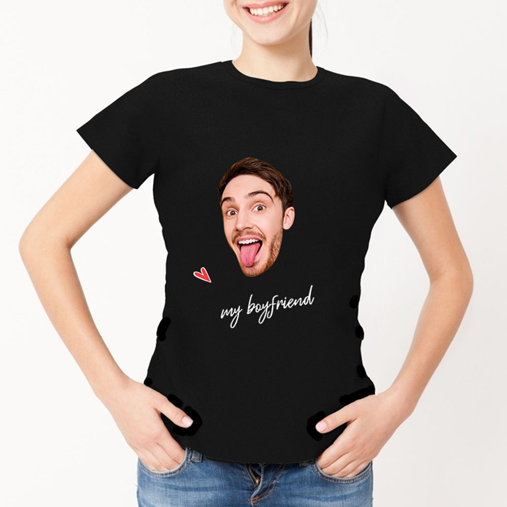 Custom Photo Name Woman T-shirt For Wedding Bride