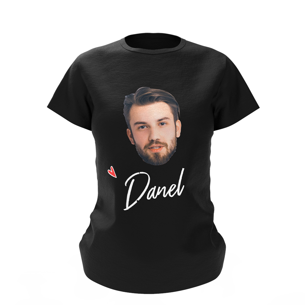 Custom Photo Name Woman T-shirt For Wedding Bride