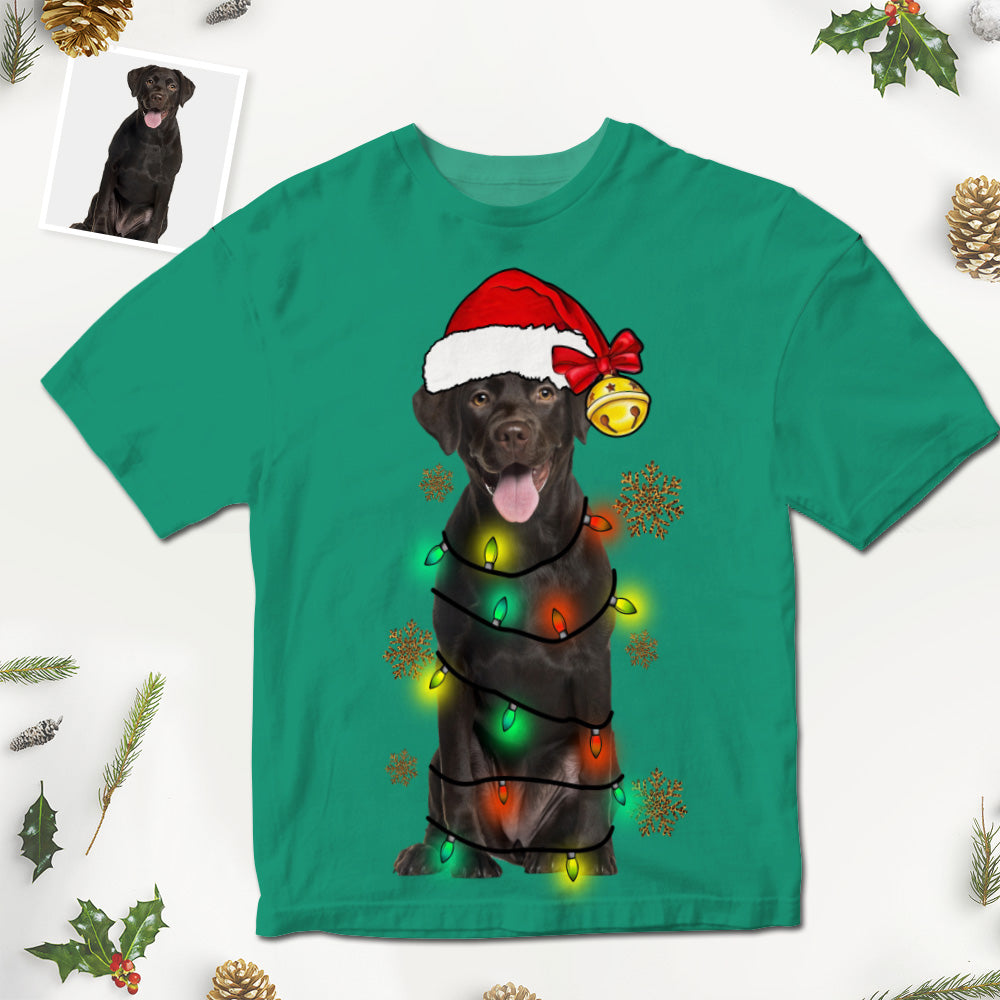 Custom Photo Printed T-Shirt Personalized Pet On Christmas Shirt Gifts - Christmas Pet