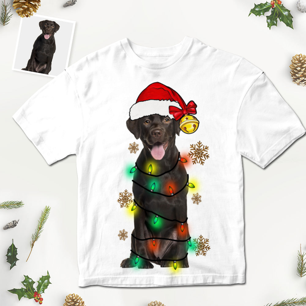 Custom Photo Printed T-Shirt Personalized Pet On Christmas Shirt Gifts - Christmas Pet