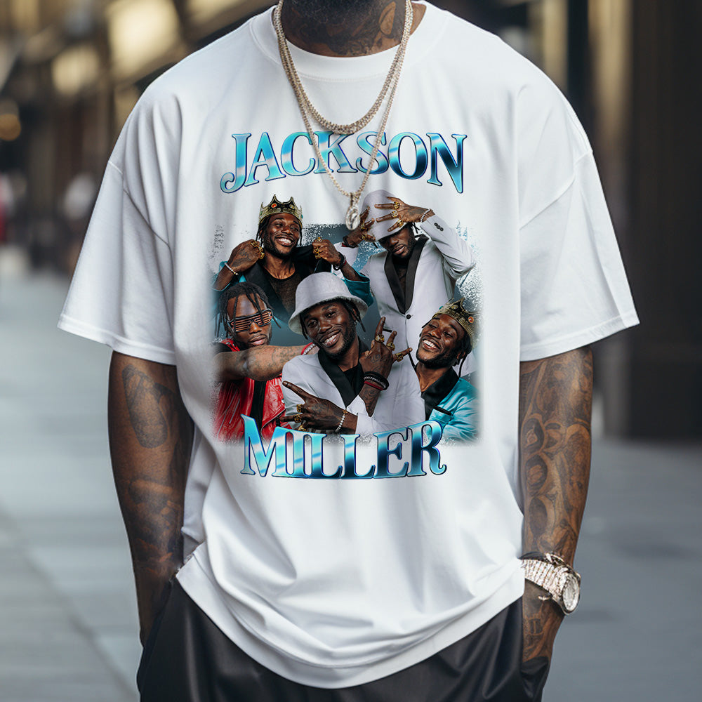 Custom Photo Bootleg Rap Tee Personalized Name T-shirt