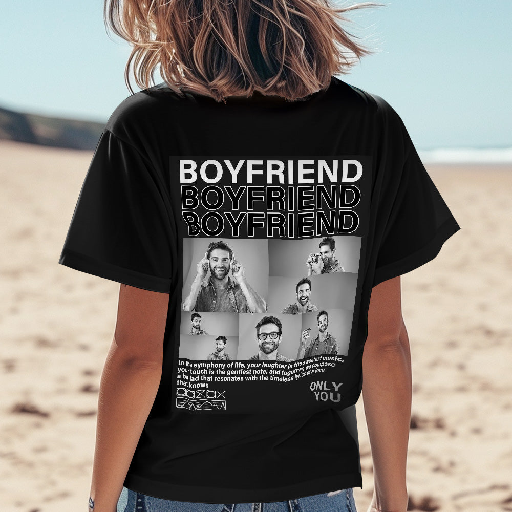 Custom Photo T-shirts Personalized Pictures T-shirt Valentine's Day Gifts for Couples