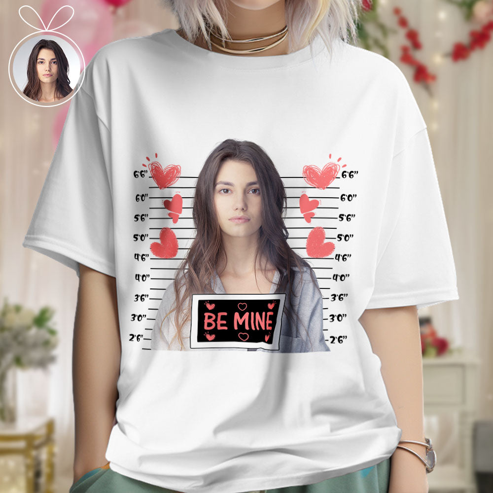 Custom Photo T-shirts Personalized Bust Photo T-shirt Valentine's Day Gifts for Couples