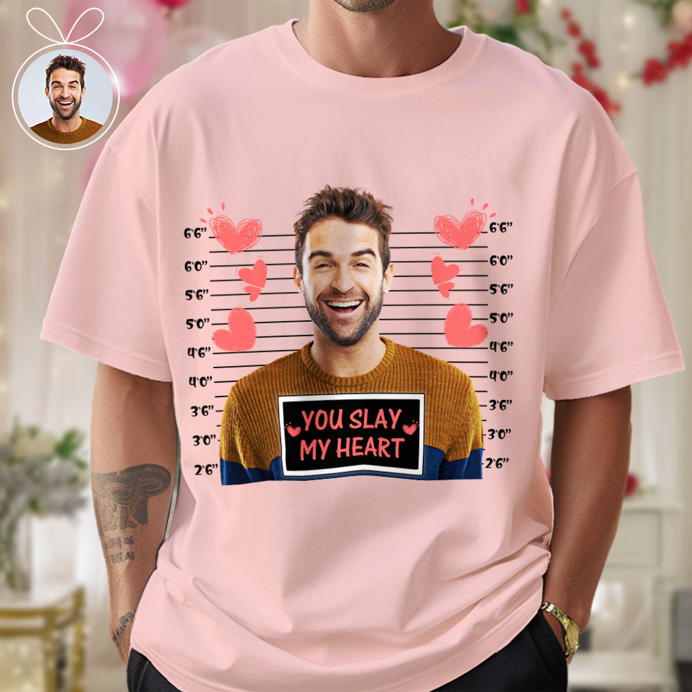 Custom Photo T-shirts Personalized Bust Photo T-shirt Valentine's Day Gifts for Couples