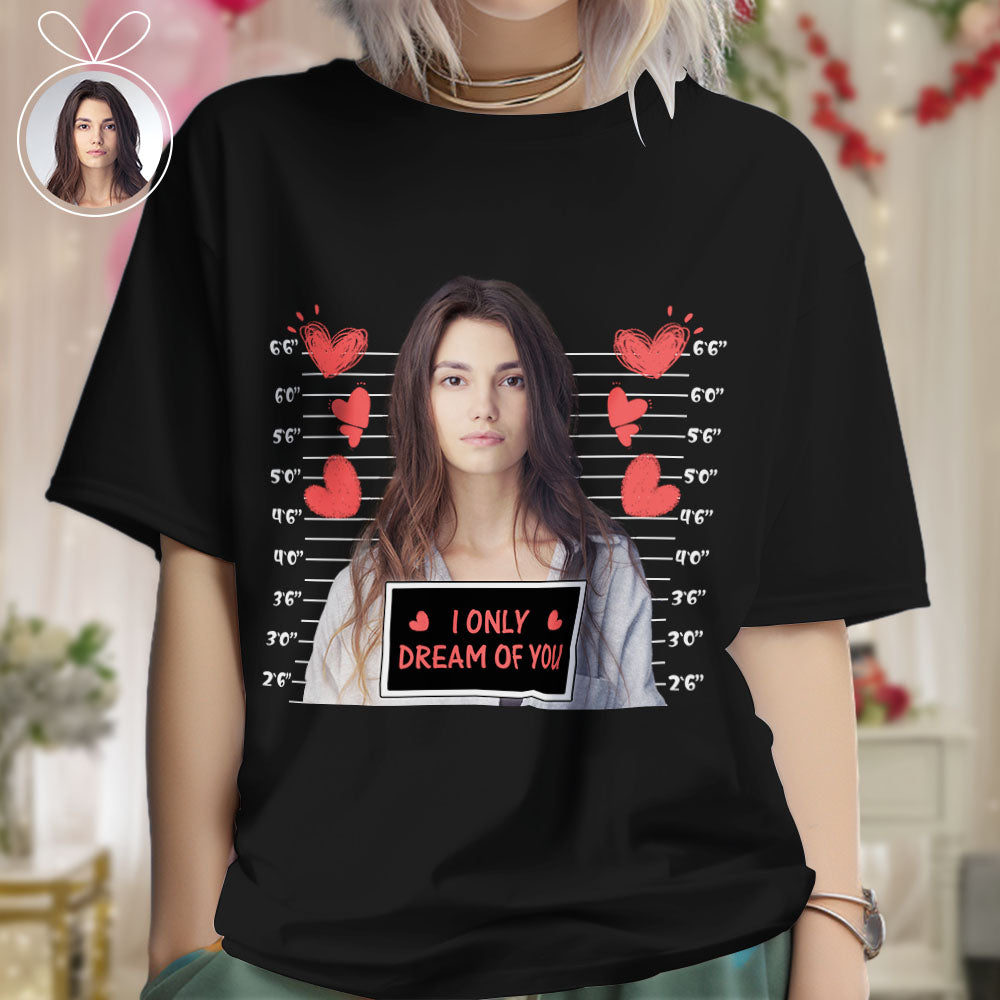 Custom Photo T-shirts Personalized Bust Photo T-shirt Valentine's Day Gifts for Couples