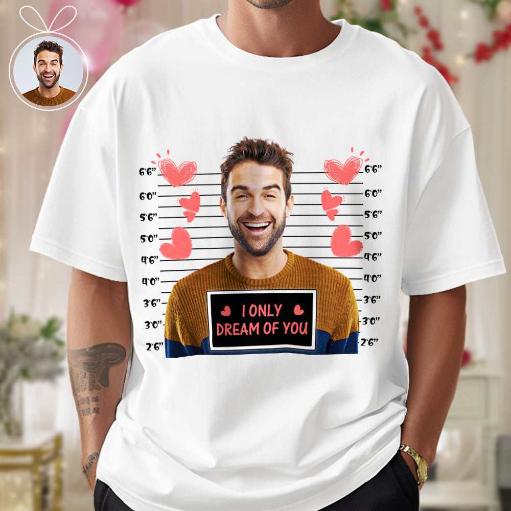 Custom Photo T-shirts Personalized Bust Photo T-shirt Valentine's Day Gifts for Couples