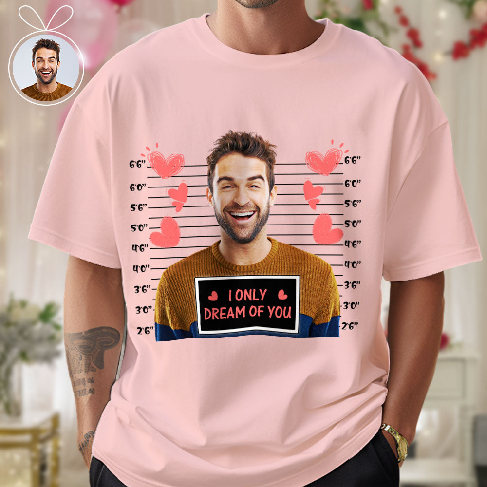 Custom Photo T-shirts Personalized Bust Photo T-shirt Valentine's Day Gifts for Couples