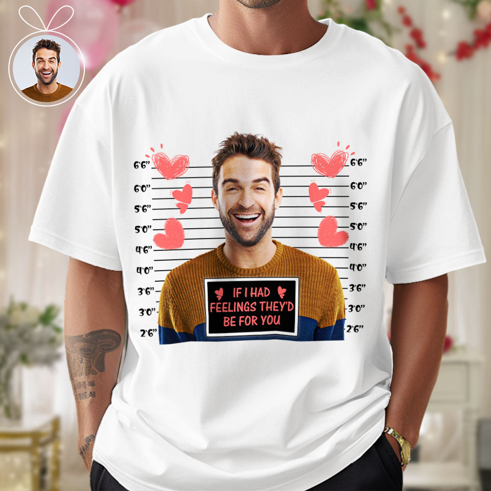 Custom Photo T-shirts Personalized Bust Photo T-shirt Valentine's Day Gifts for Couples