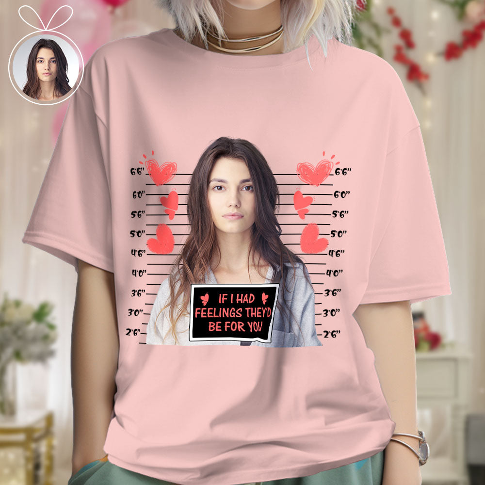 Custom Photo T-shirts Personalized Bust Photo T-shirt Valentine's Day Gifts for Couples