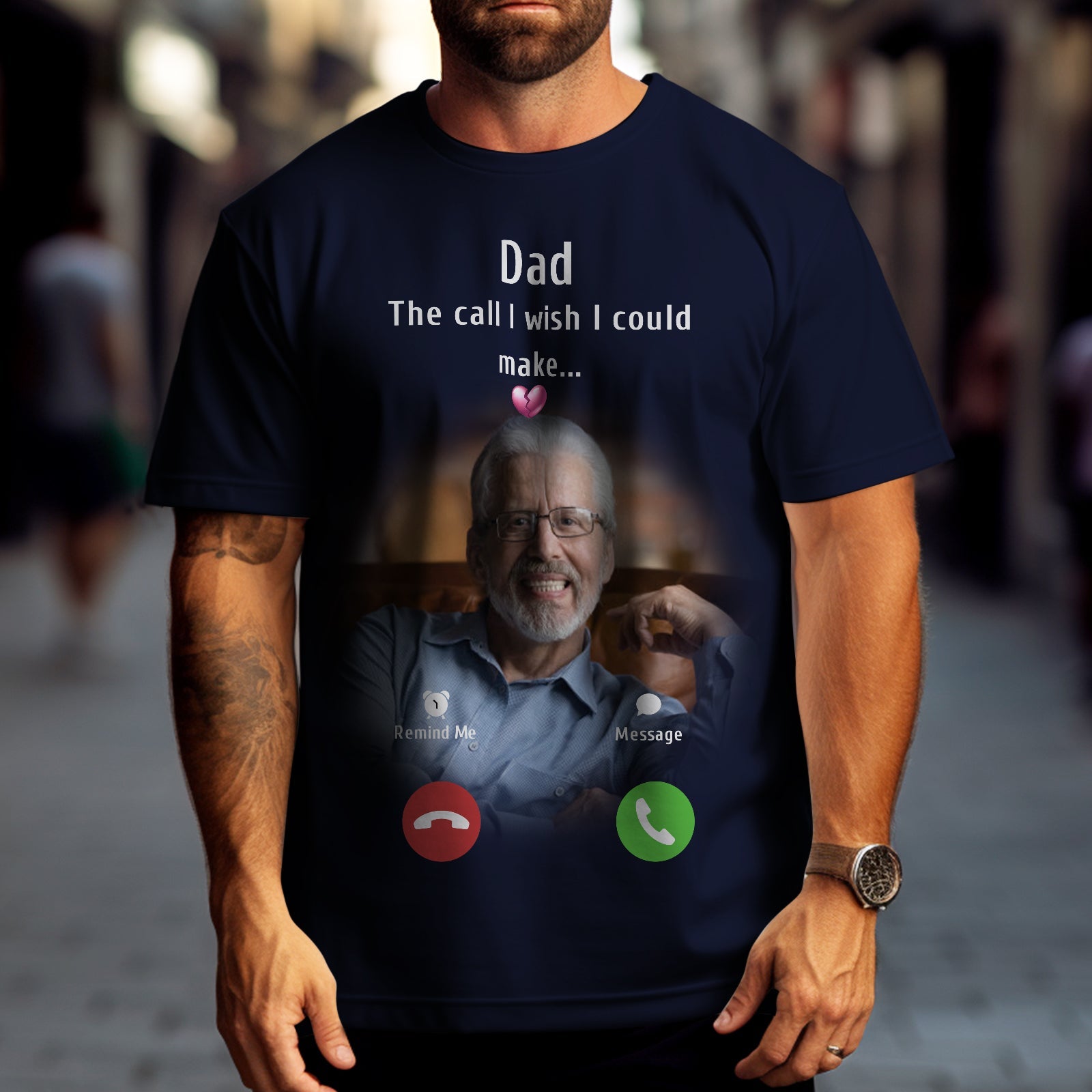 Custom Photo Memorial Mom T-shirt Memorial Gift Idea Personalized Shirt The Call I Wish I Could Make