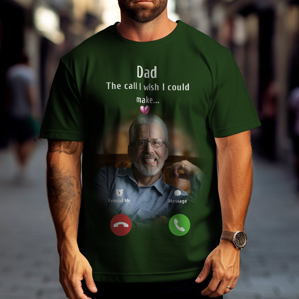 Custom Photo Memorial Mom T-shirt Memorial Gift Idea Personalized Shirt The Call I Wish I Could Make