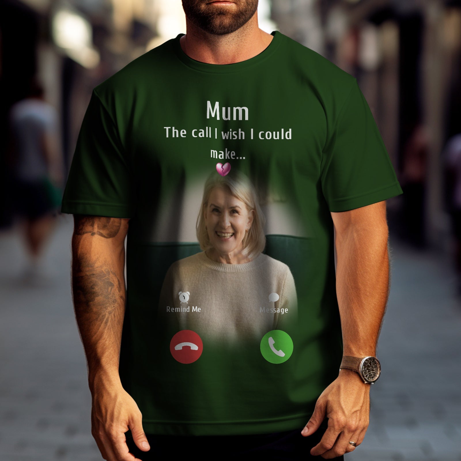 Custom Photo Memorial Mom T-shirt Memorial Gift Idea Personalized Shirt The Call I Wish I Could Make