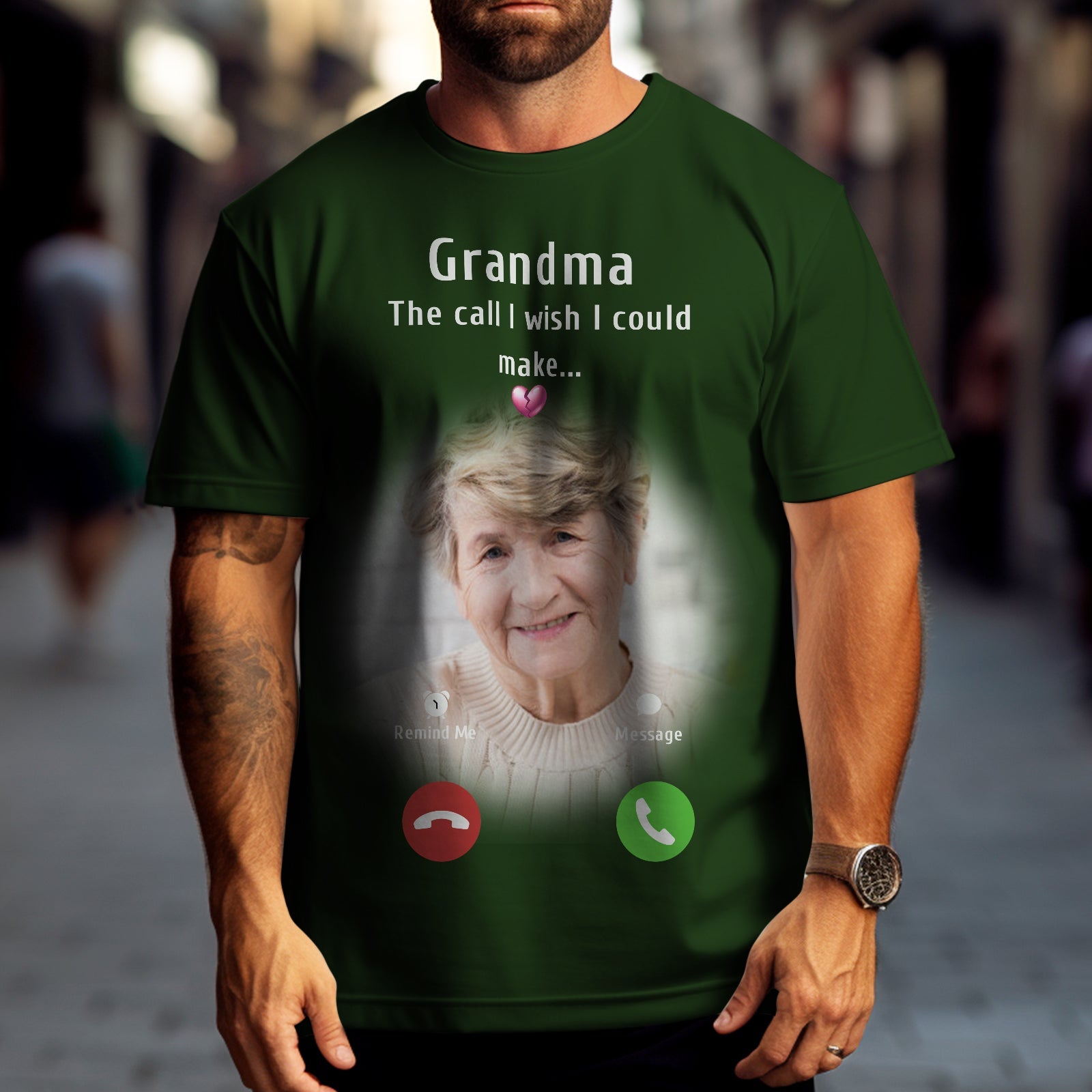 Custom Photo Memorial Mom T-shirt Memorial Gift Idea Personalized Shirt The Call I Wish I Could Make