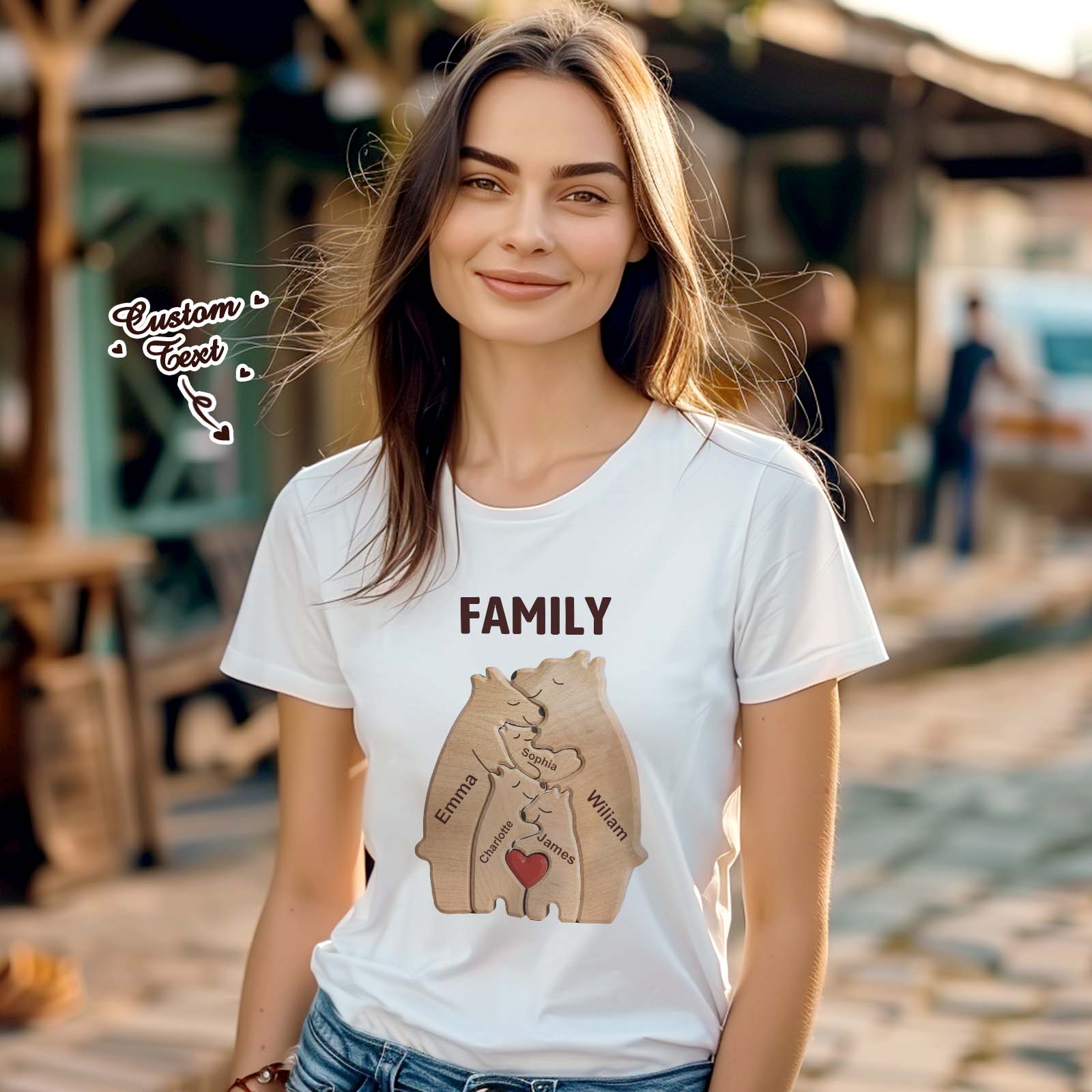 Custom Bear Family Name T-shirt Personalized T-shirt Gifts for Family