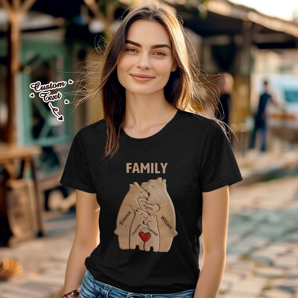 Custom Bear Family Name T-shirt Personalized T-shirt Gifts for Family