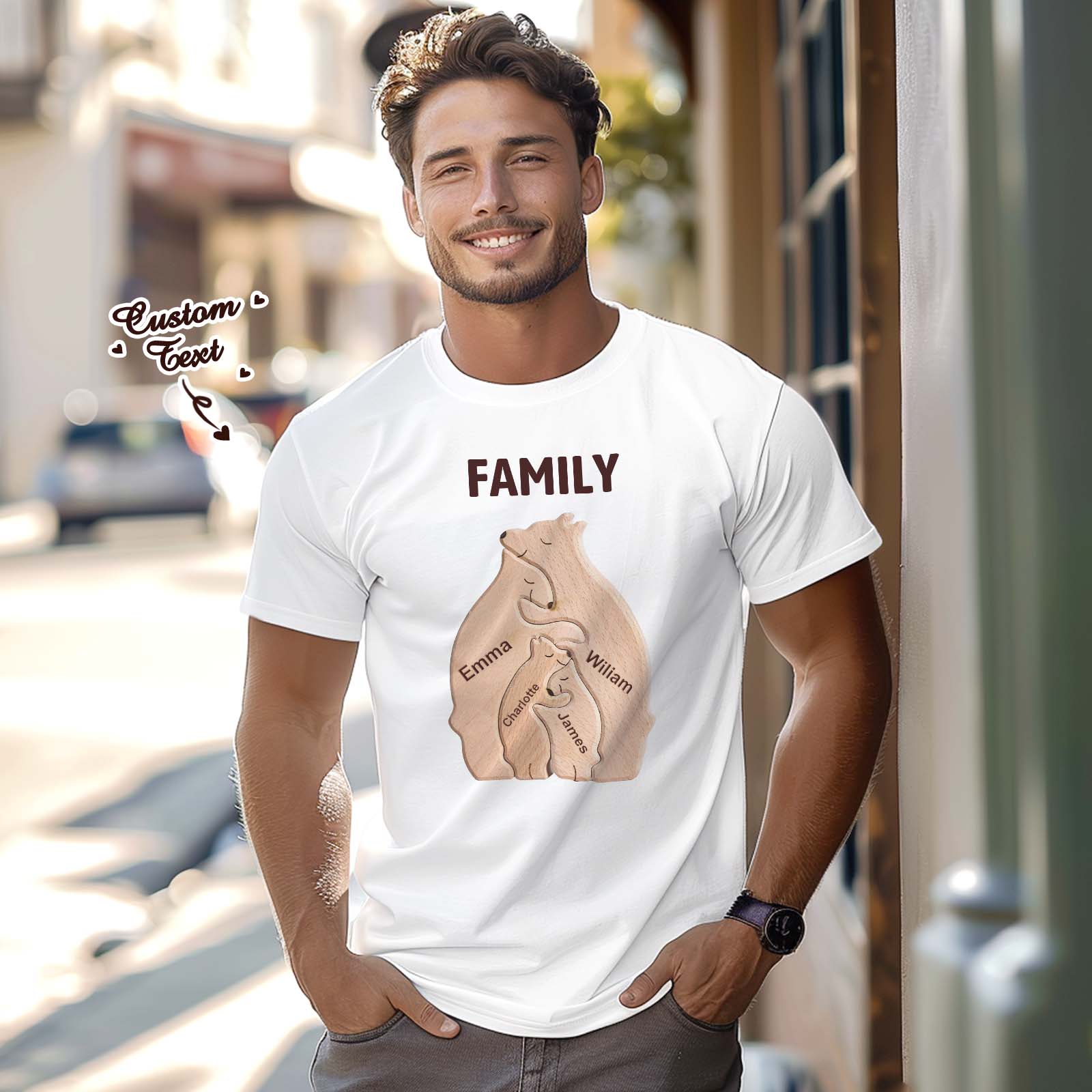 Custom Bear Family Name T-shirt Personalized T-shirt Gifts for Family