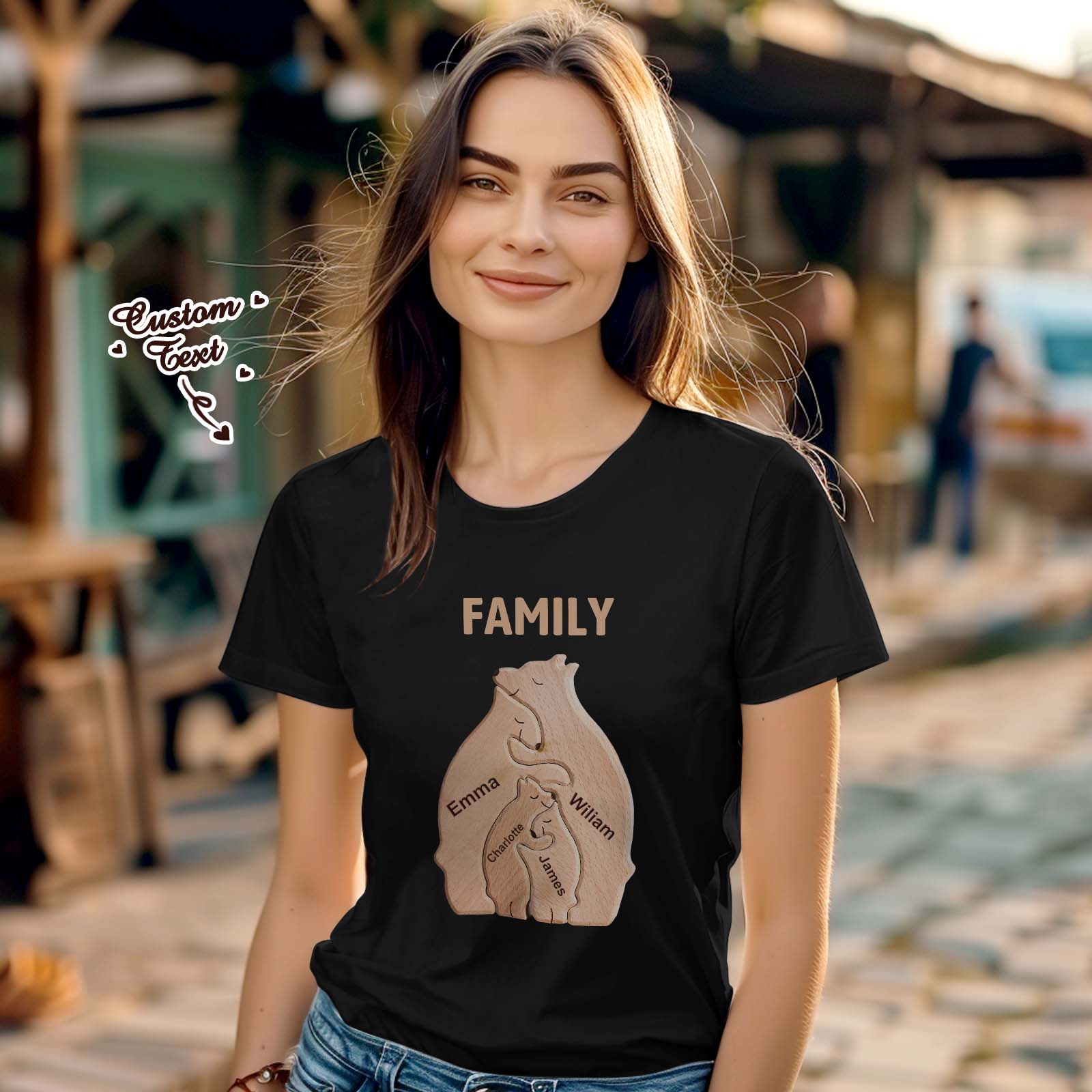 Custom Bear Family Name T-shirt Personalized T-shirt Gifts for Family