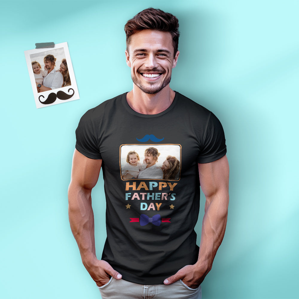 Custom Photo Printed T-Shirt Personalized Picture On Shirt Gifts For Father Happy Father's Day