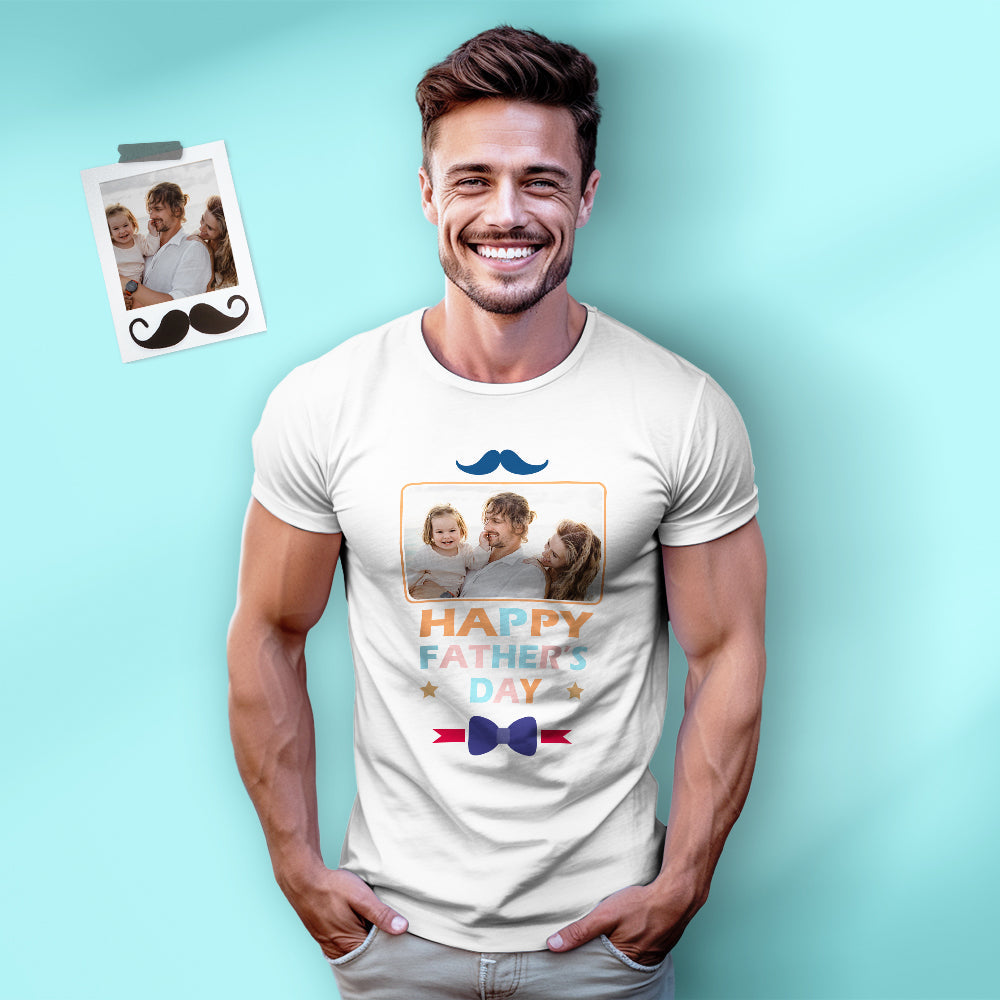 Custom Photo Printed T-Shirt Personalized Picture On Shirt Gifts For Father Happy Father's Day