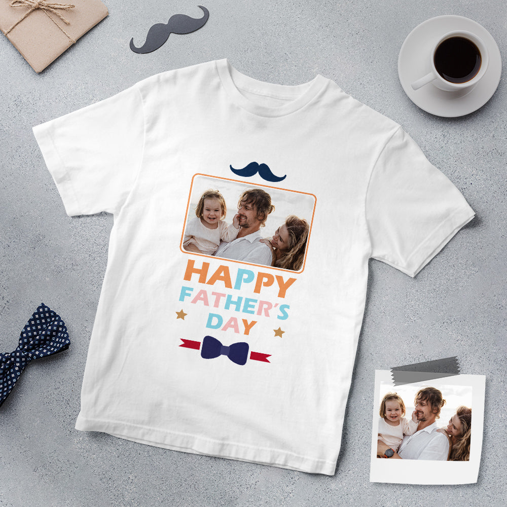 Custom Photo Printed T-Shirt Personalized Picture On Shirt Gifts For Father Happy Father's Day