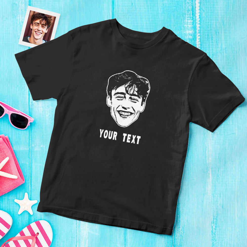 Custom Face Printed T-Shirt Personalized Text On Unisex Shirt Gifts