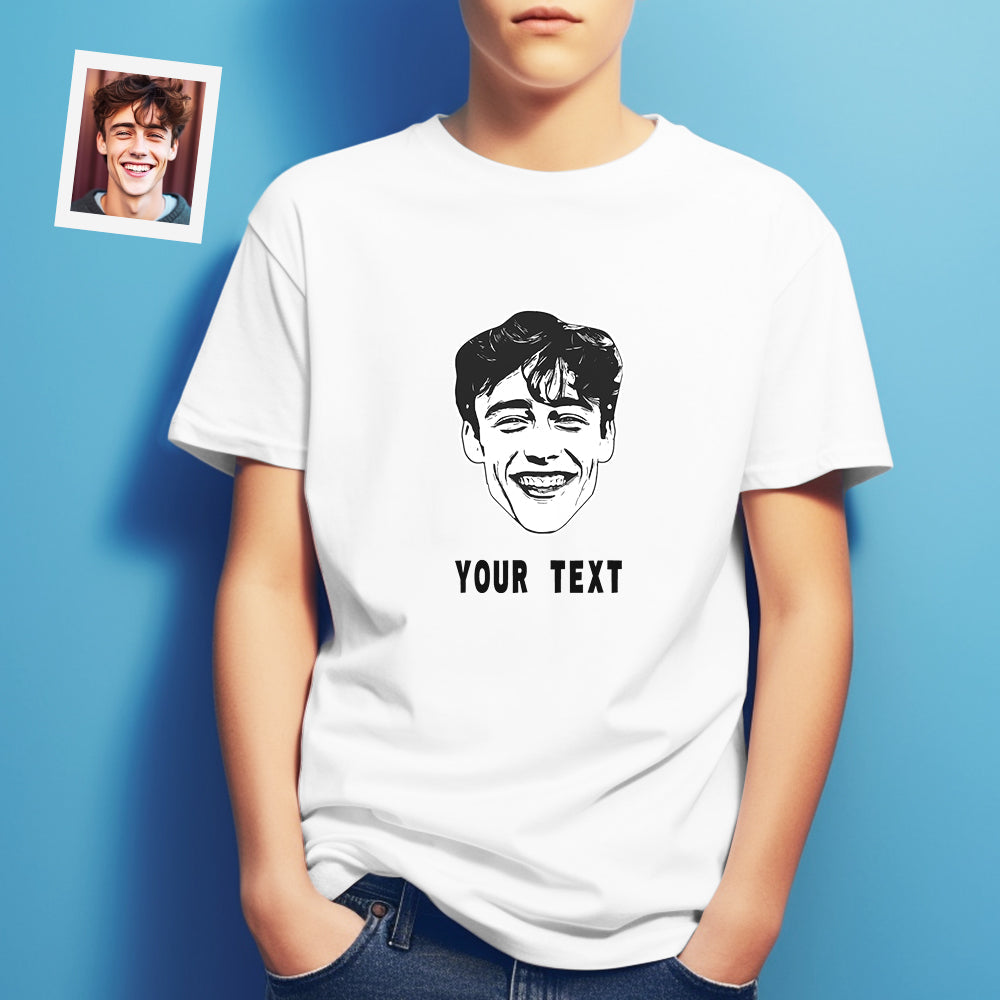 Custom Face Printed T-Shirt Personalized Text On Unisex Shirt Gifts