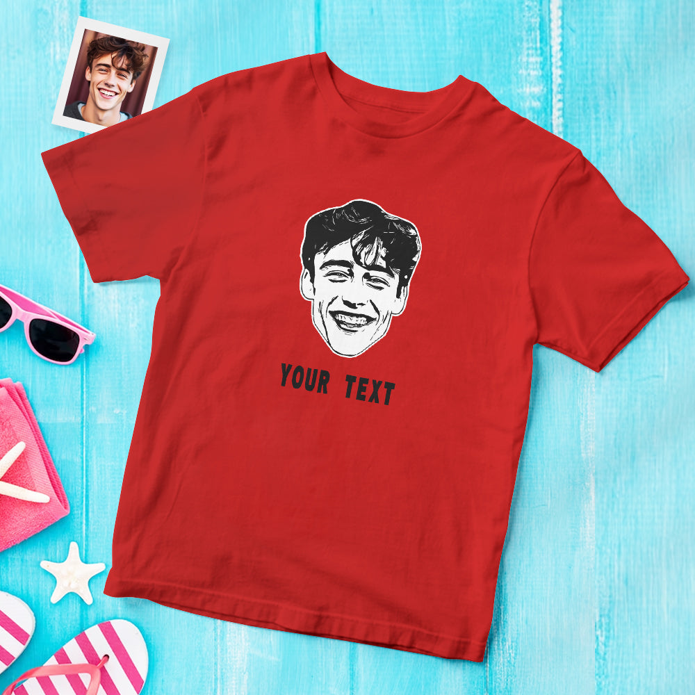 Custom Face Printed T-Shirt Personalized Text On Unisex Shirt Gifts