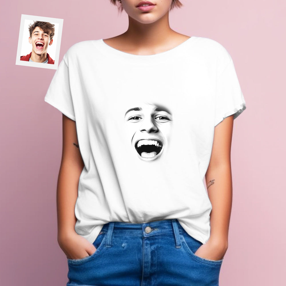 Custom Face Printed T-Shirt Personalized Face On Unisex Shirt Gifts For Him