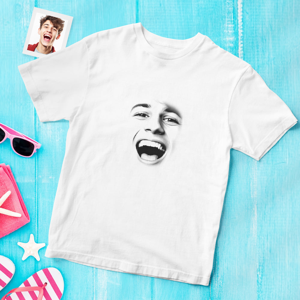 Custom Face Printed T-Shirt Personalized Face On Unisex Shirt Gifts For Him