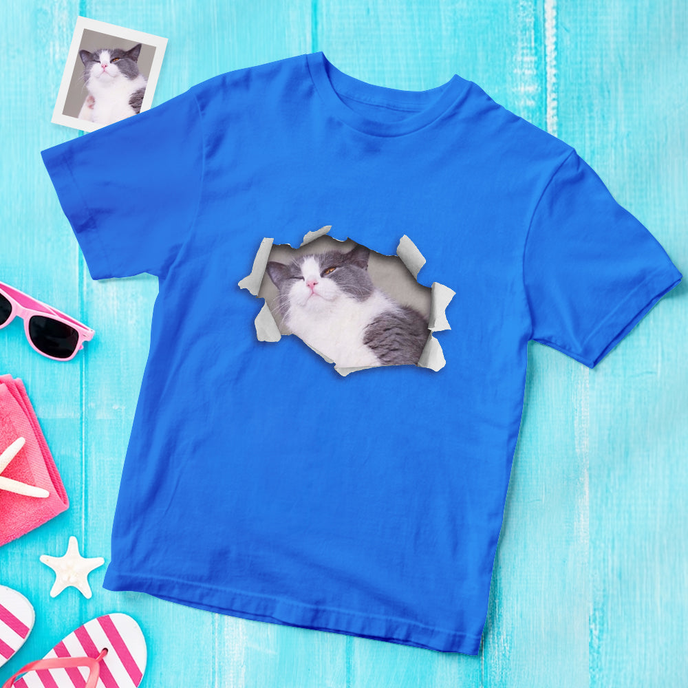 Custom Photo Printed T-Shirt Personalized Photo On Unisex Shirt Gifts Lovely Cat