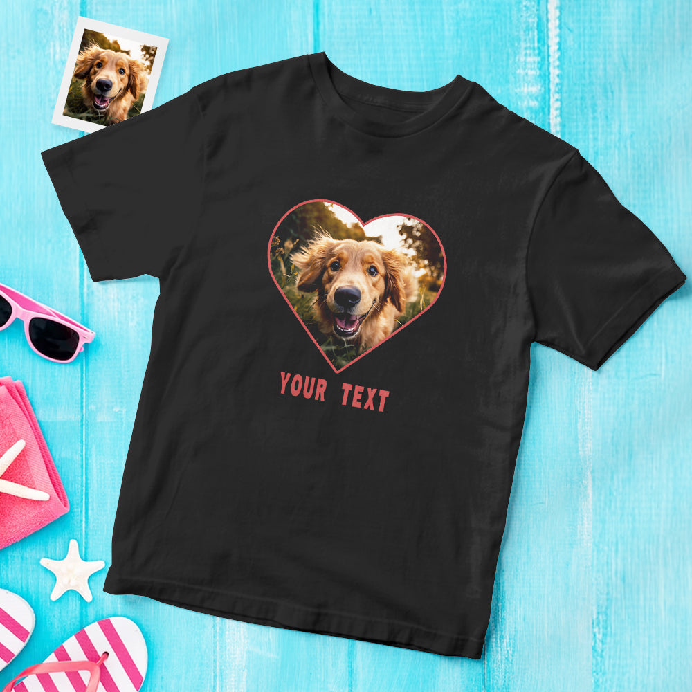 Custom Photo Printed T-Shirt Personalized Name On Unisex Shirt Gifts Lovely Dog