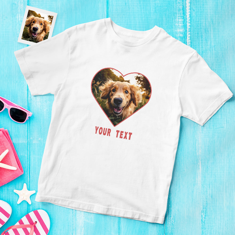 Custom Photo Printed T-Shirt Personalized Name On Unisex Shirt Gifts Lovely Dog
