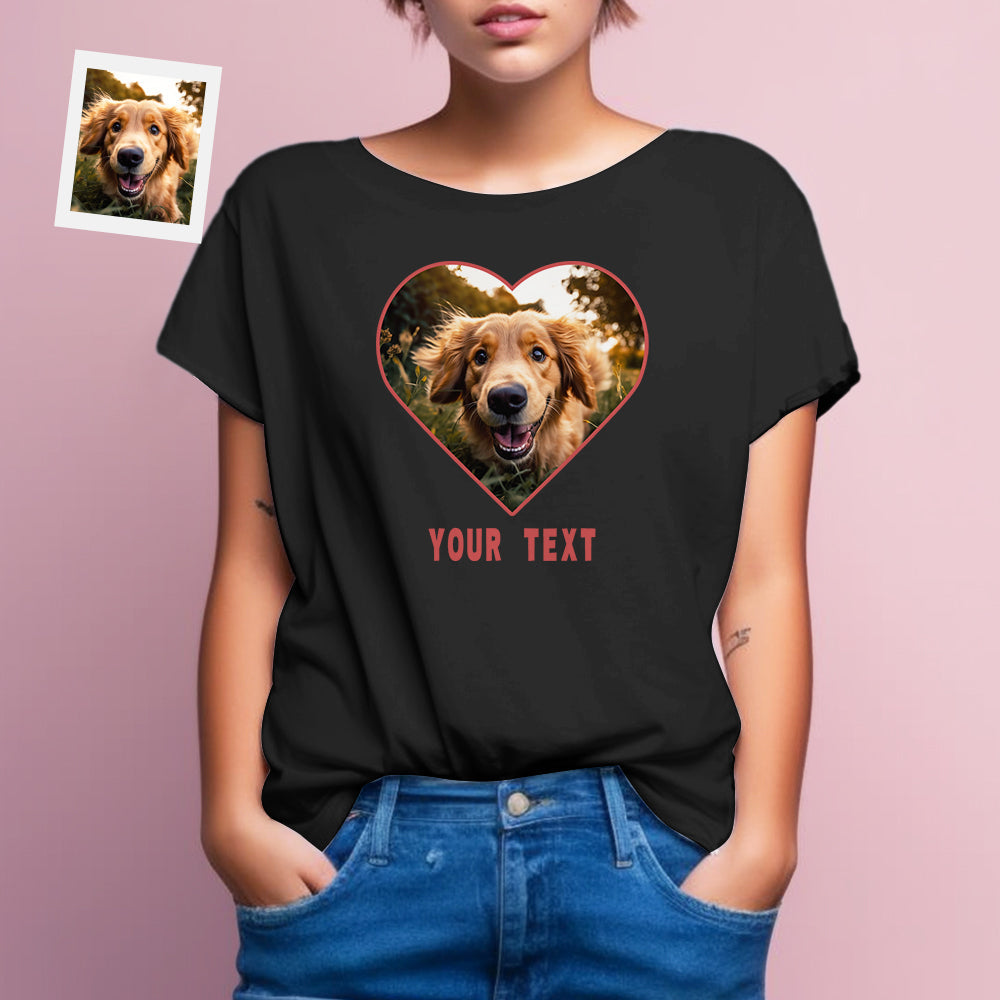 Custom Photo Printed T-Shirt Personalized Name On Unisex Shirt Gifts Lovely Dog