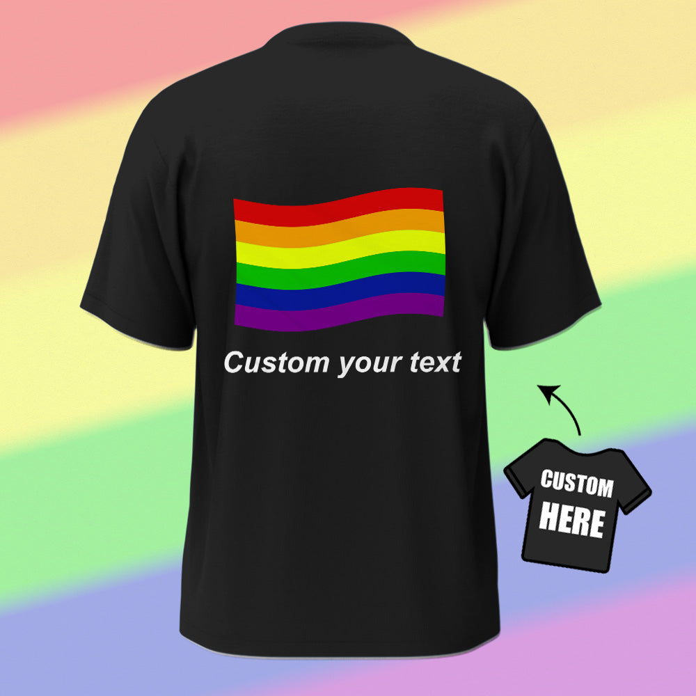 Personalized Gay Pride T-Shirt LGBTQ Rainbow Flag Shirt Gift for Pride Month