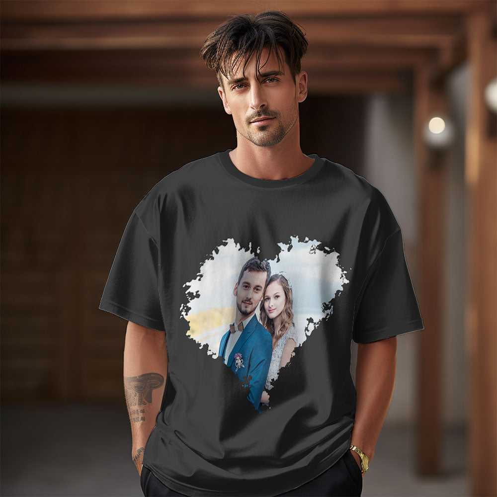 Custom Photo Printed T-Shirt Personalized Photo On Shirt Gifts - Heart-shaped Photo