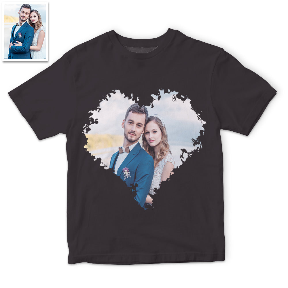 Custom Photo Printed T-Shirt Personalized Photo On Shirt Gifts - Heart-shaped Photo