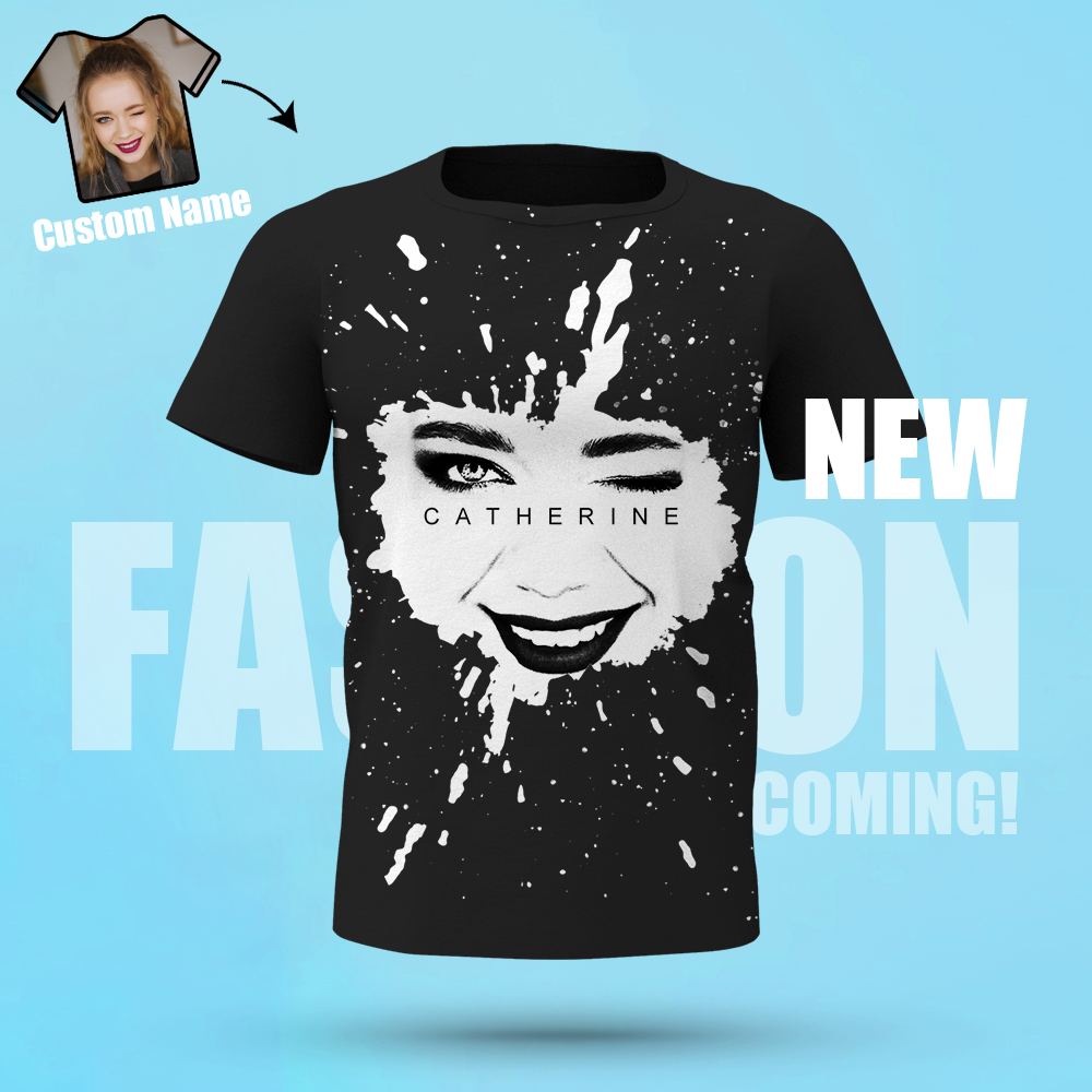 Custom Photo&Name Impression Men's All Over Print Personalized T-shirt